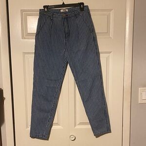 Forever 21 Navy and White Striped Jeans